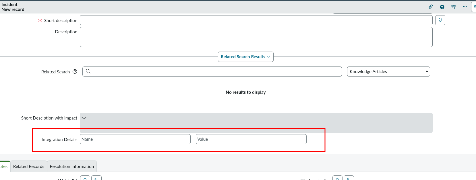 empty field view on core ui